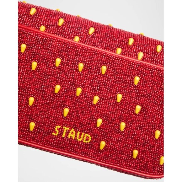 STAUD Strawberry Dream Tommy Beaded Shoulder Bag - NWT - Picture 4 of 4
